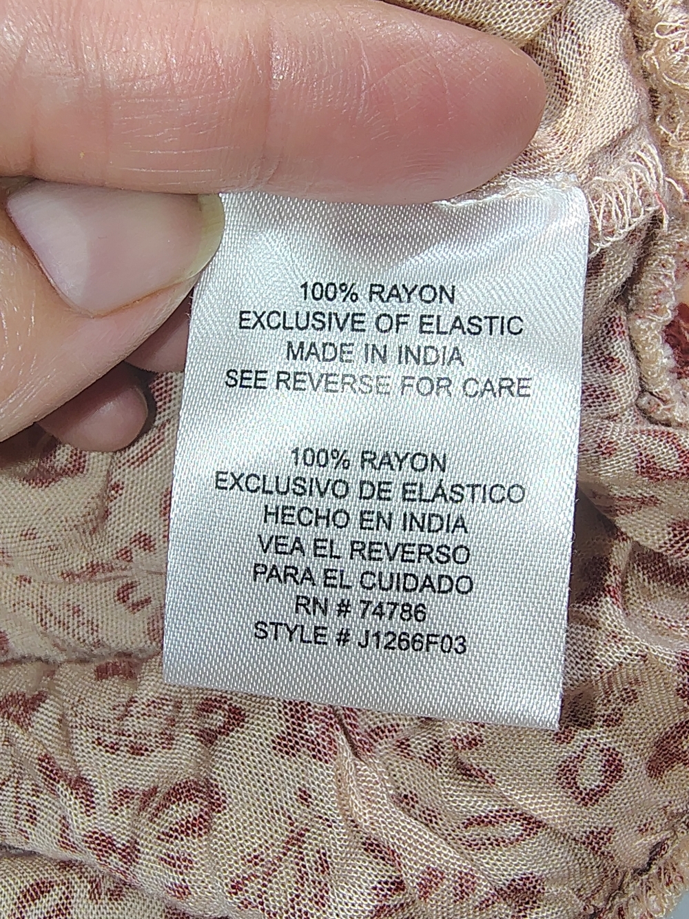 Patrons of Peace Blush Printed Boho Smocked Waist Blouse 100%rayon - Picture 10 of 12